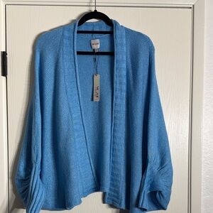 NIC+ZOE Women's Blue Open-Front Cardigan